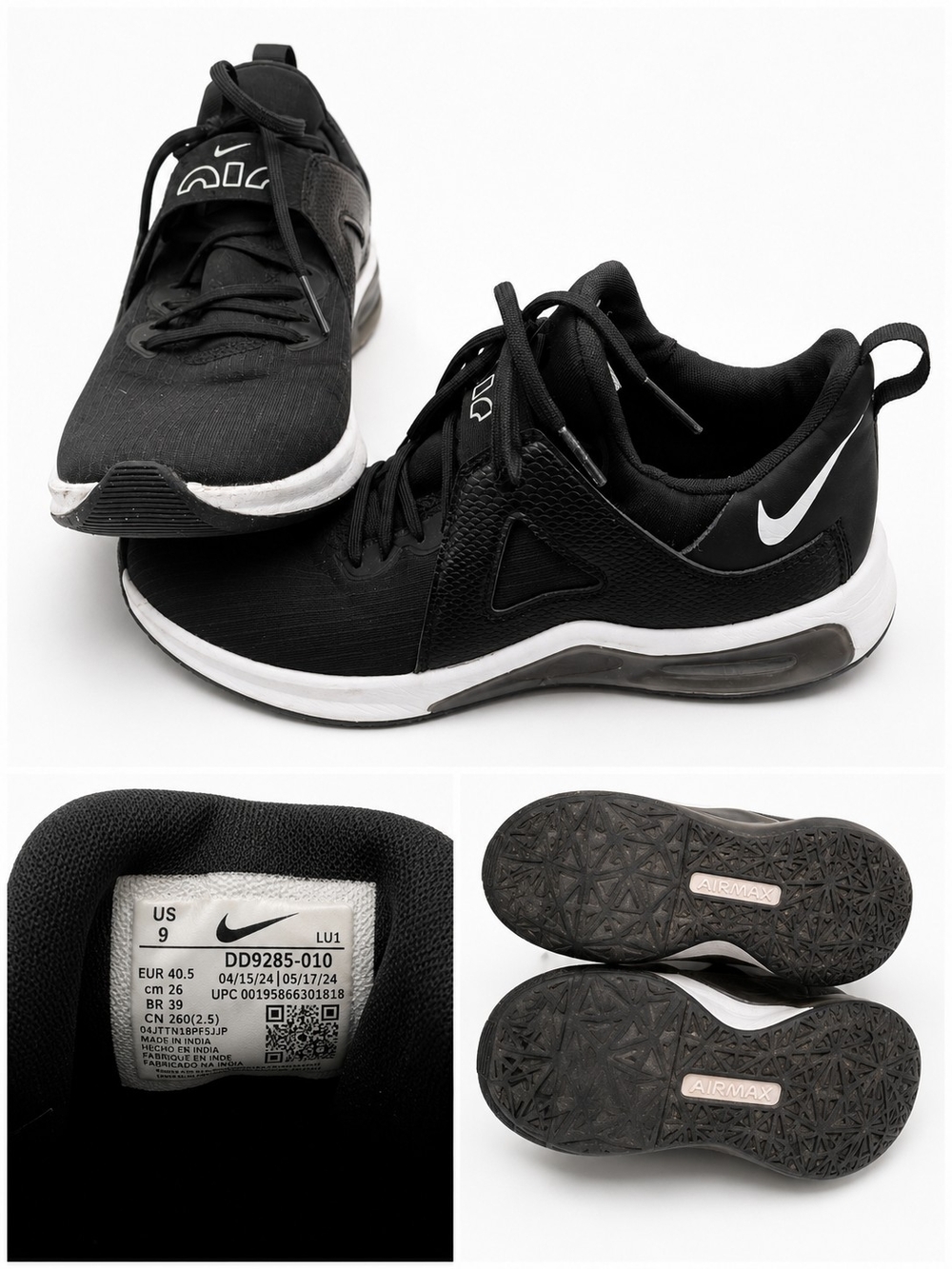 Nike Air Max Black & White Sneakers